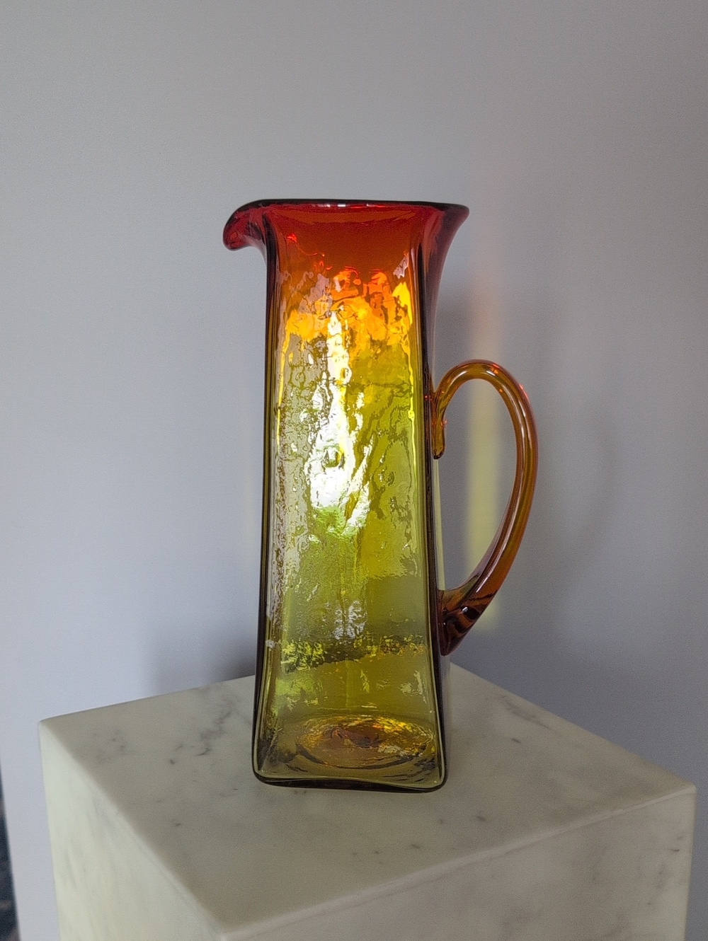 Vintage Blenko 603 Amberina Glass Pitcher